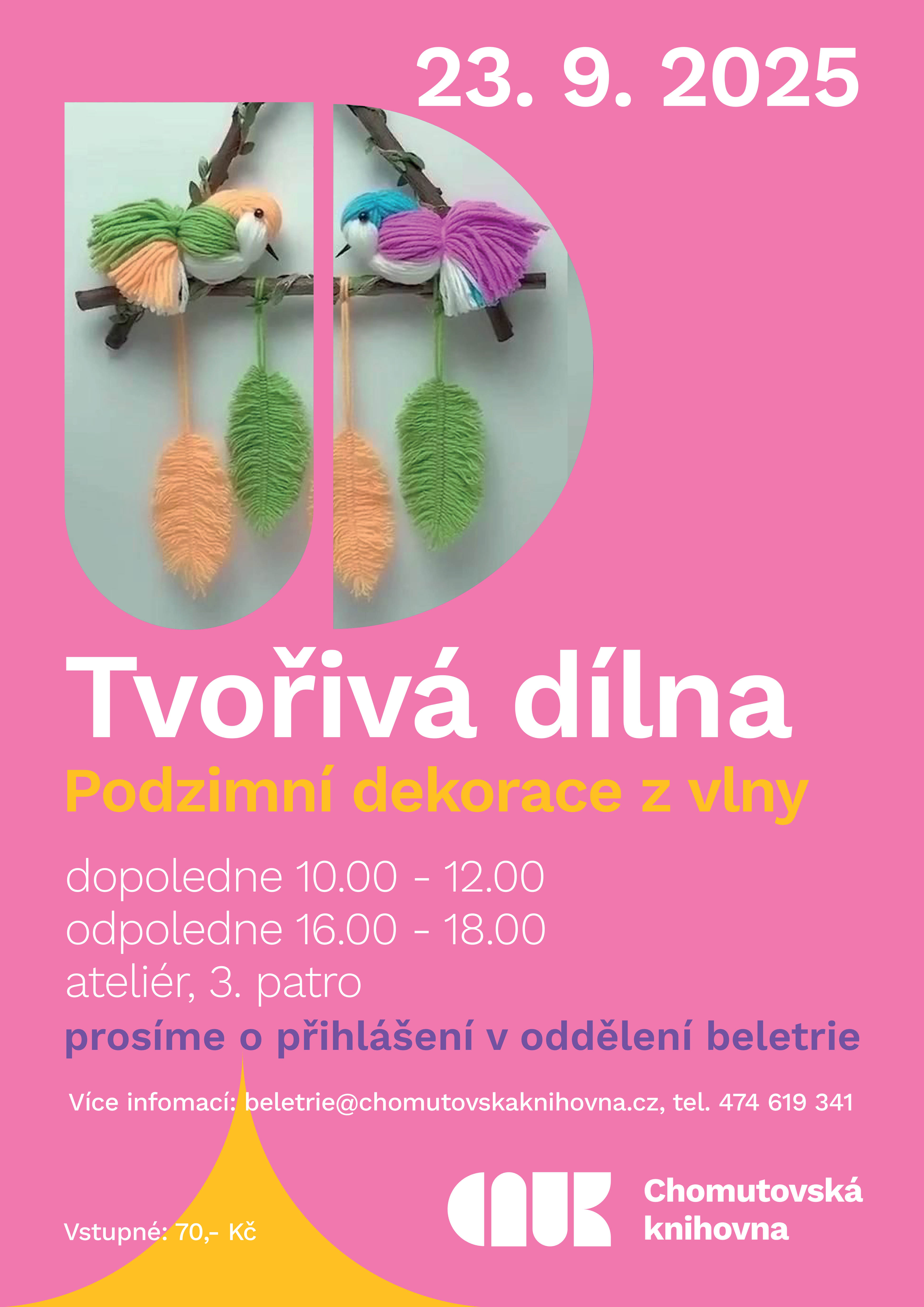 Tvoriva dilna podzimni dekorace z vlny.